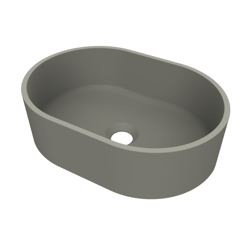 Arcqua Case opbouw waskom ovaal 40 x 28 mat beton