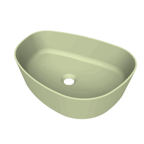 Arcqua Rocker opbouw waskom organisch r 50 x 37 mat pastel groen