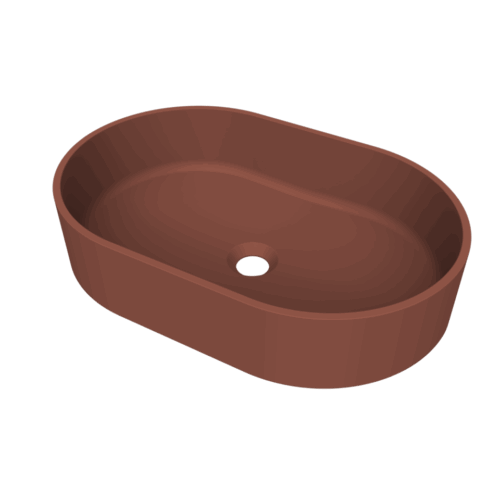 Arcqua Case opbouw waskom ovaal 55 x 36 mat terracotta