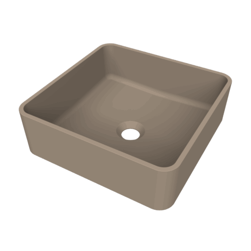 Arcqua Case opbouw waskom vierkant 37 x 37 mat truffel