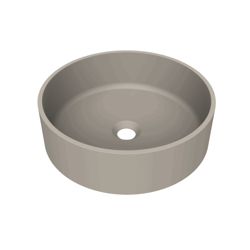 WAS855422-Arcqua-Case-opbouw-waskom-rond-40-mat-klei-persp Arcqua Case opbouw waskom rond 40 mat klei
