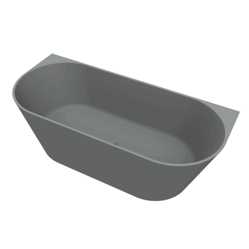BAD457978 Pinto back to wall ligbad 170x73 mat grijs persp Pinto back-to-wall bath 170*73 matte gray