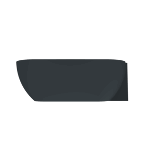 Havana back to wall ligbad 170 x 80 mat antraciet rechts