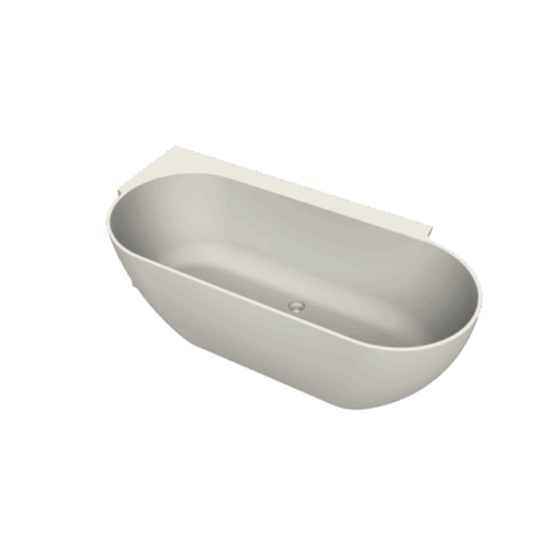 Havana wandbündige Badewanne 170 x 80 matt Sand links