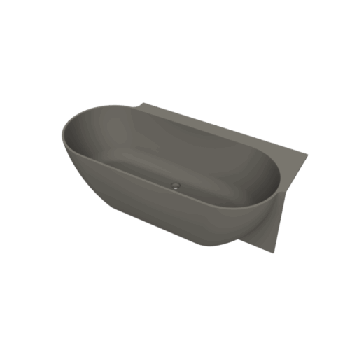 Havana back to wall ligbad 170 x 80 mat quartz grijs rechts