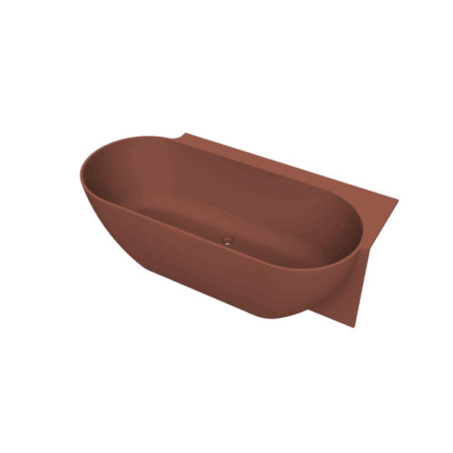 Havana back to wall ligbad 170 x 80 mat terracotta rechts