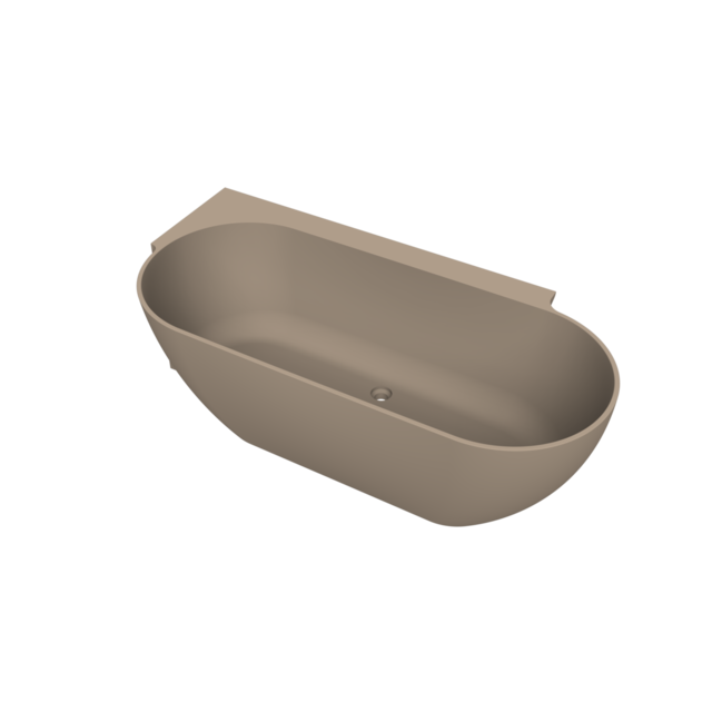 Havana Back-to-Wall Bathtub 170 x 80 cm, Matte Truffle, Left-Handed