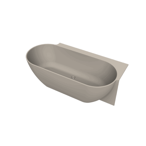 Havana back to wall ligbad 170 x 80 mat klei rechts