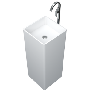 Wendy vrijstaande wastafel solid surface vierkant 37 x 37 x 90