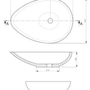Max solid surface waskom 57*41*14 mat wit