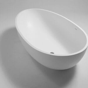 Max Solid Surface freistehende Badewanne 176*96*51 Weiß matt