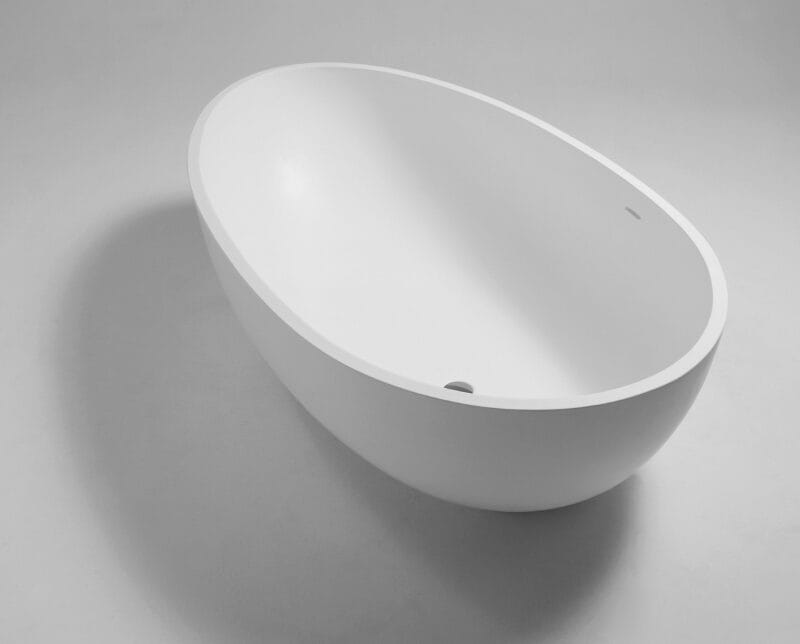 Max Solid Surface freistehende Badewanne 176*96*51 Weiß matt