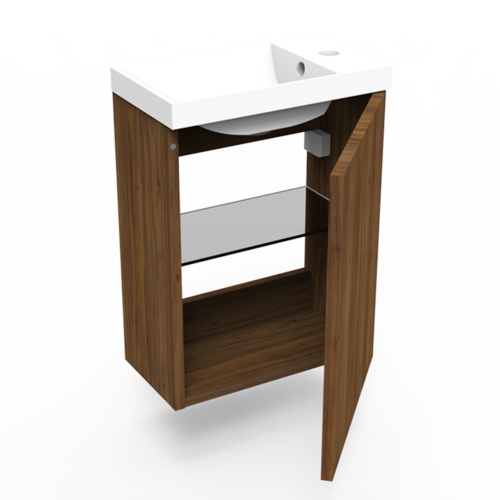 Fonteinkast maddison oak incl fontein mat wit m/o