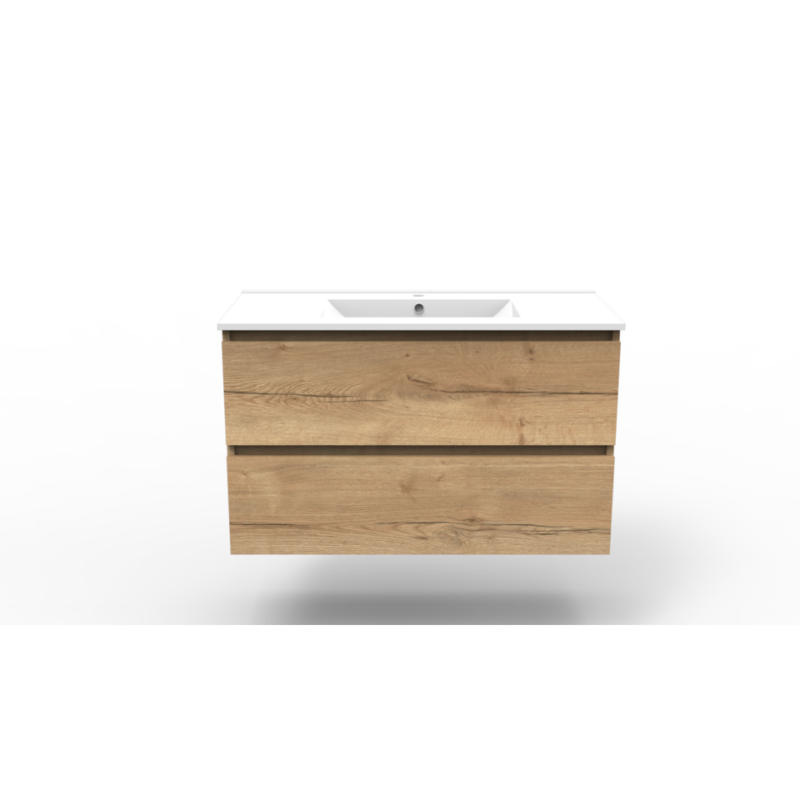Onderkast Space natural oak 100 2 lades