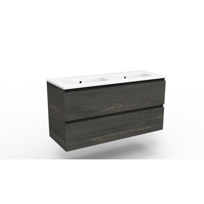 Onderkast Space dark oak 120 2 lades