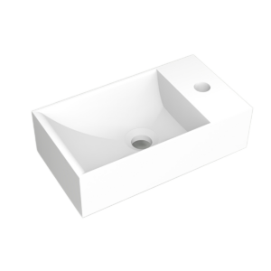 Marble Free fontein mat wit 40 x 22 x 12 rechts zonder overloop