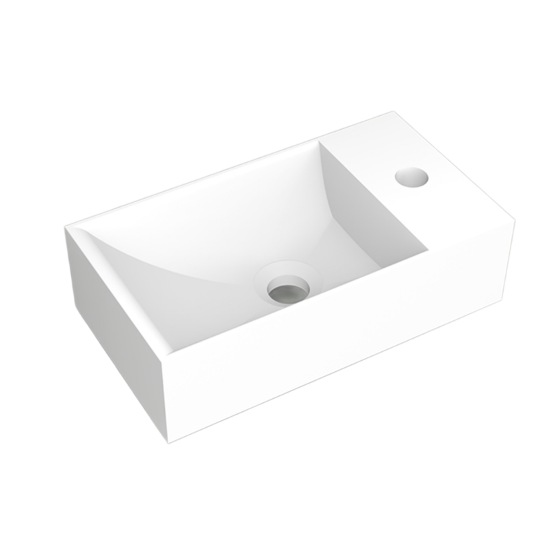 Marble Free fontein mat wit 40 x 22 x 12 rechts zonder overloop