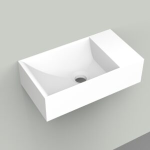 Marble Free fontein mat wit 40 x 22 x 12 rechts z/o z/kraangat