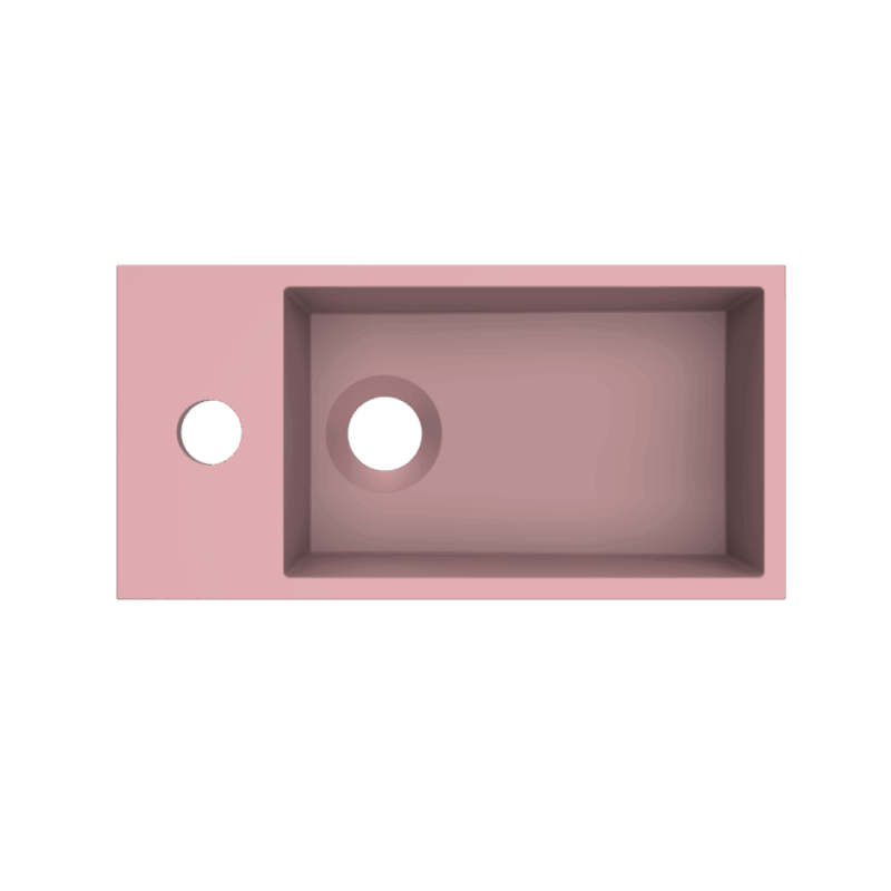 Flair fontein 36 x 18 links z/o met kraangat mat roze