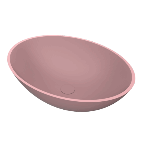 Arcqua Prince opbouw waskom ovaal 49 x 34 mat roze