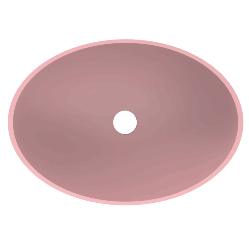 Arcqua Prince opbouw waskom ovaal 49 x 34 mat roze