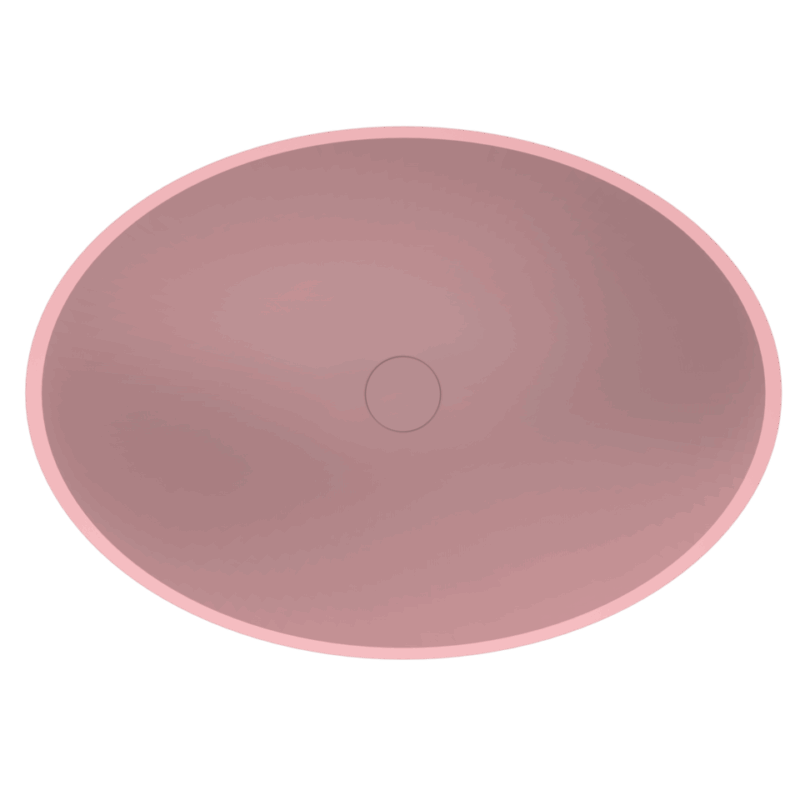 Arcqua Prince opbouw waskom ovaal 49 x 34 mat roze