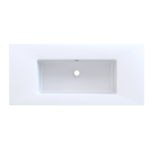 Mira 100 wastafel enkel zonder kraangat mat wit