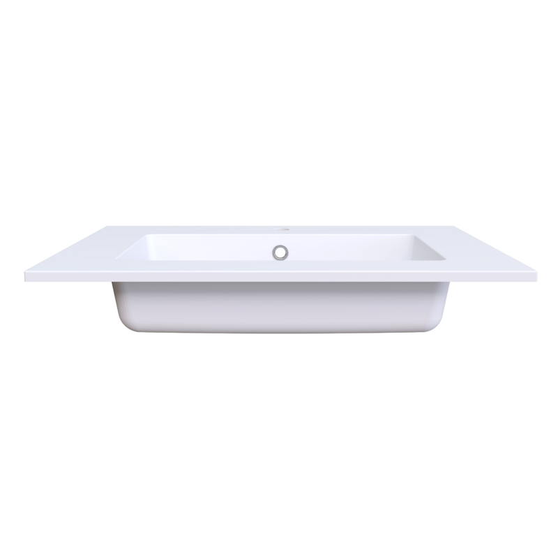 Mira 70 wastafel enkel 1 kraangat mat wit