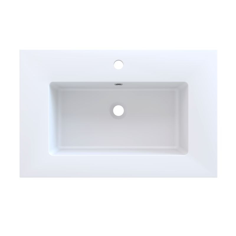 Mira 70 wastafel enkel 1 kraangat mat wit