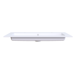 Mira 120 wastafel enkel 2 kraangaten mat wit
