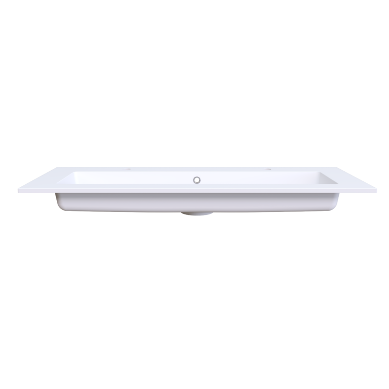 Mira 120 wastafel enkel 2 kraangaten mat wit